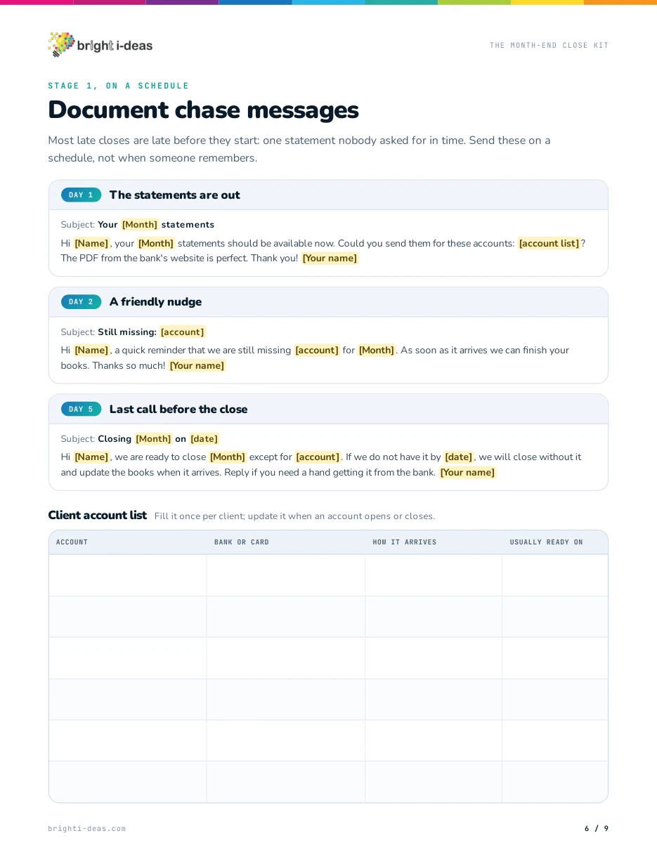 Document chase messages