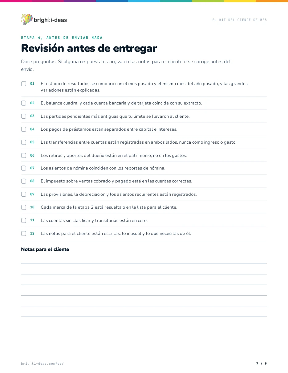 Revisión antes de entregar